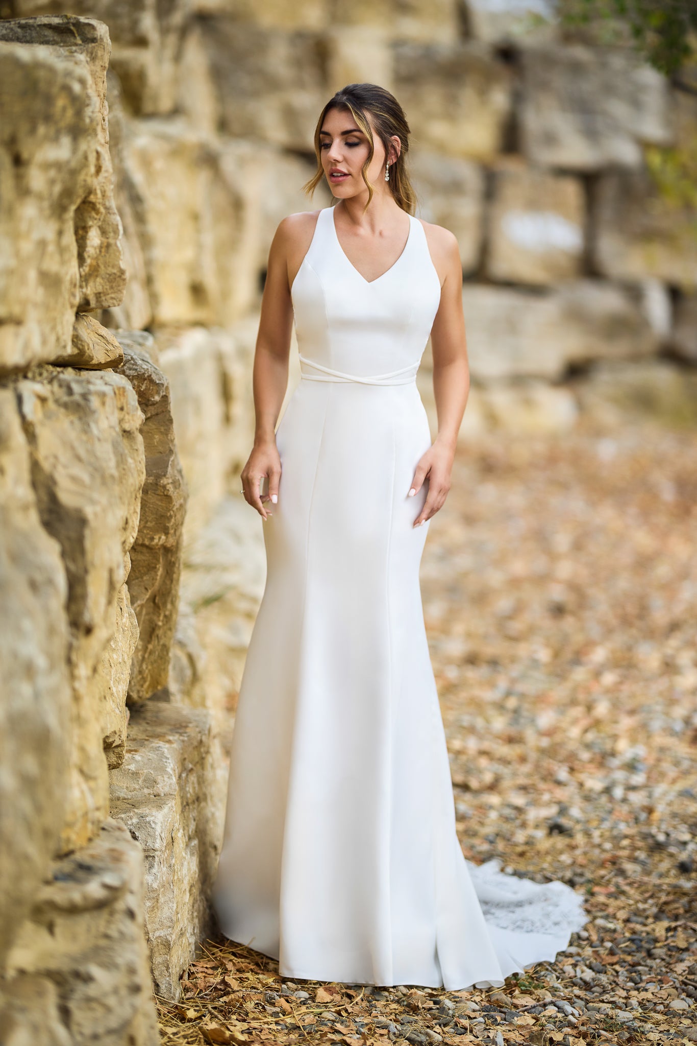 strapless open back dress Briseis – Satin Mermaid Wedding Dress with Lace Back – A & M Enterprises  Bridal