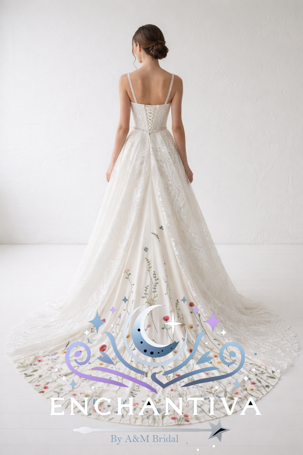 Wildflower Reverie – Floral Embroidered Lace Wedding Dress by Enchantiva – A & M Enterprises Bridal