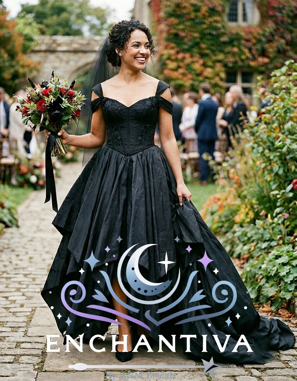 Obsidian Enchantress Black Wedding Dress