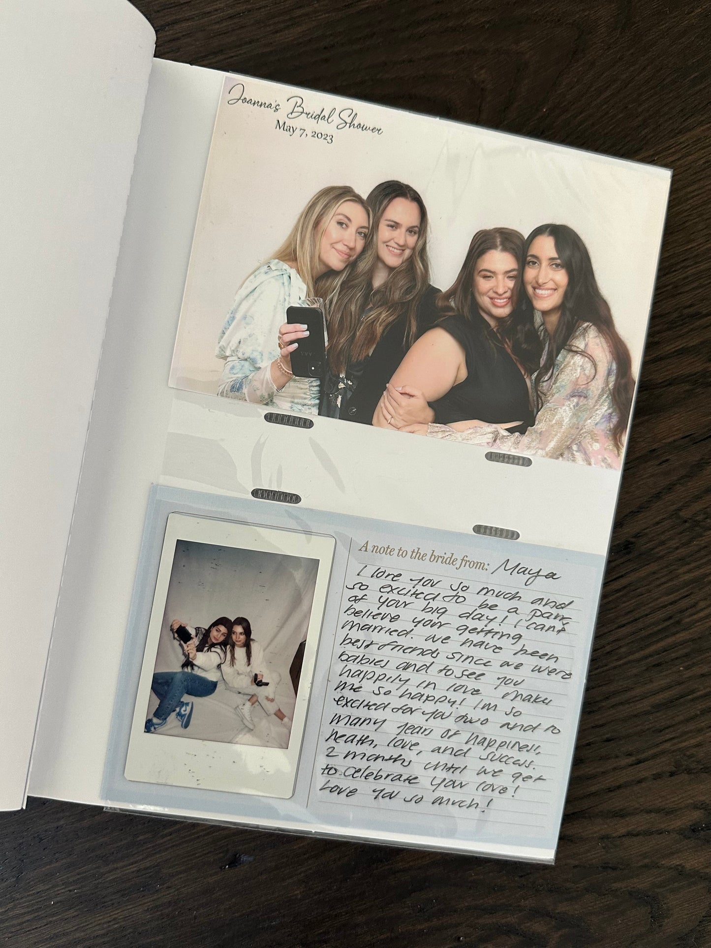 Bridal shower photo album insert pack