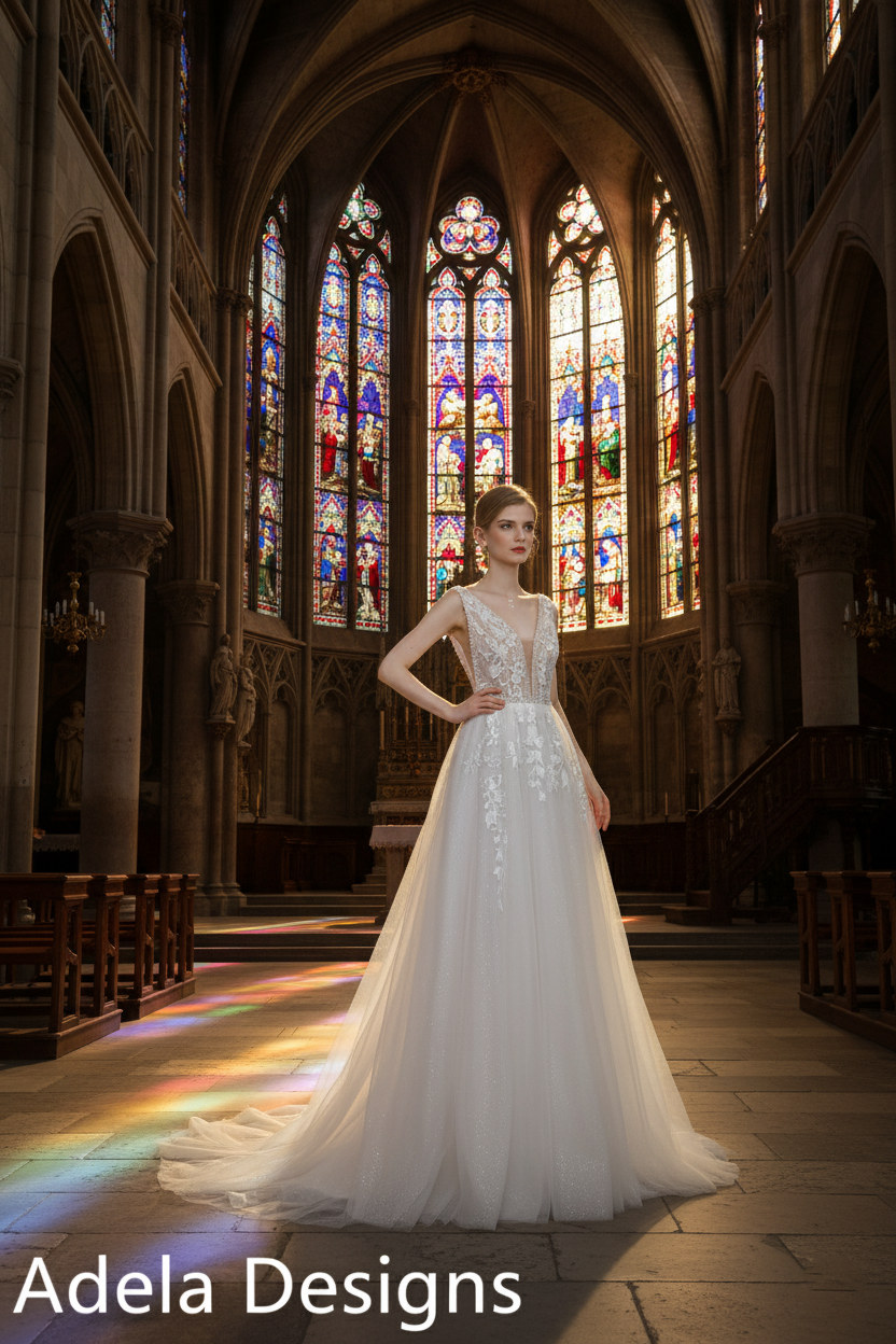 knee length dresses for ladies Damaris Boho Sparkle Tulle Wedding Dress