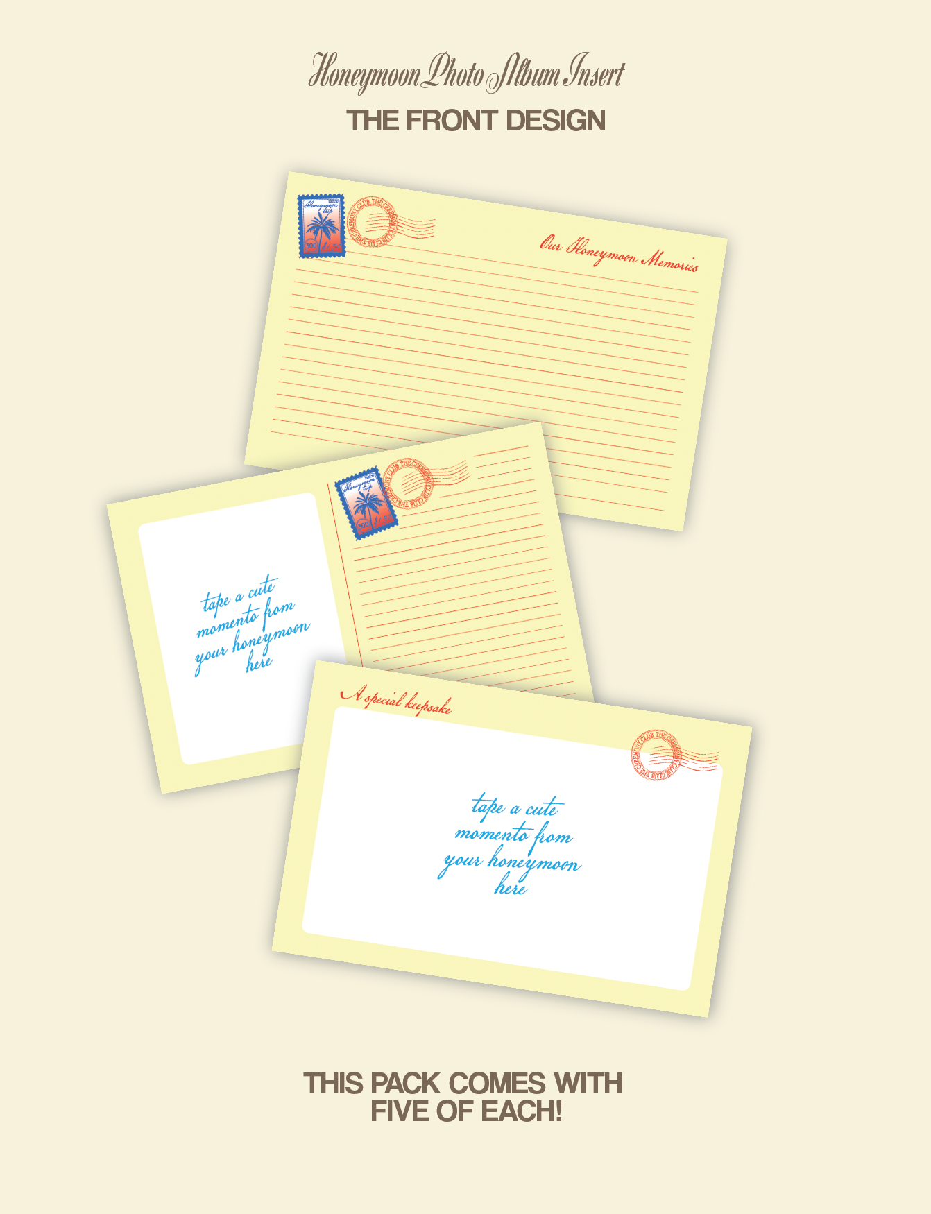 Honeymoon photo album insert pack