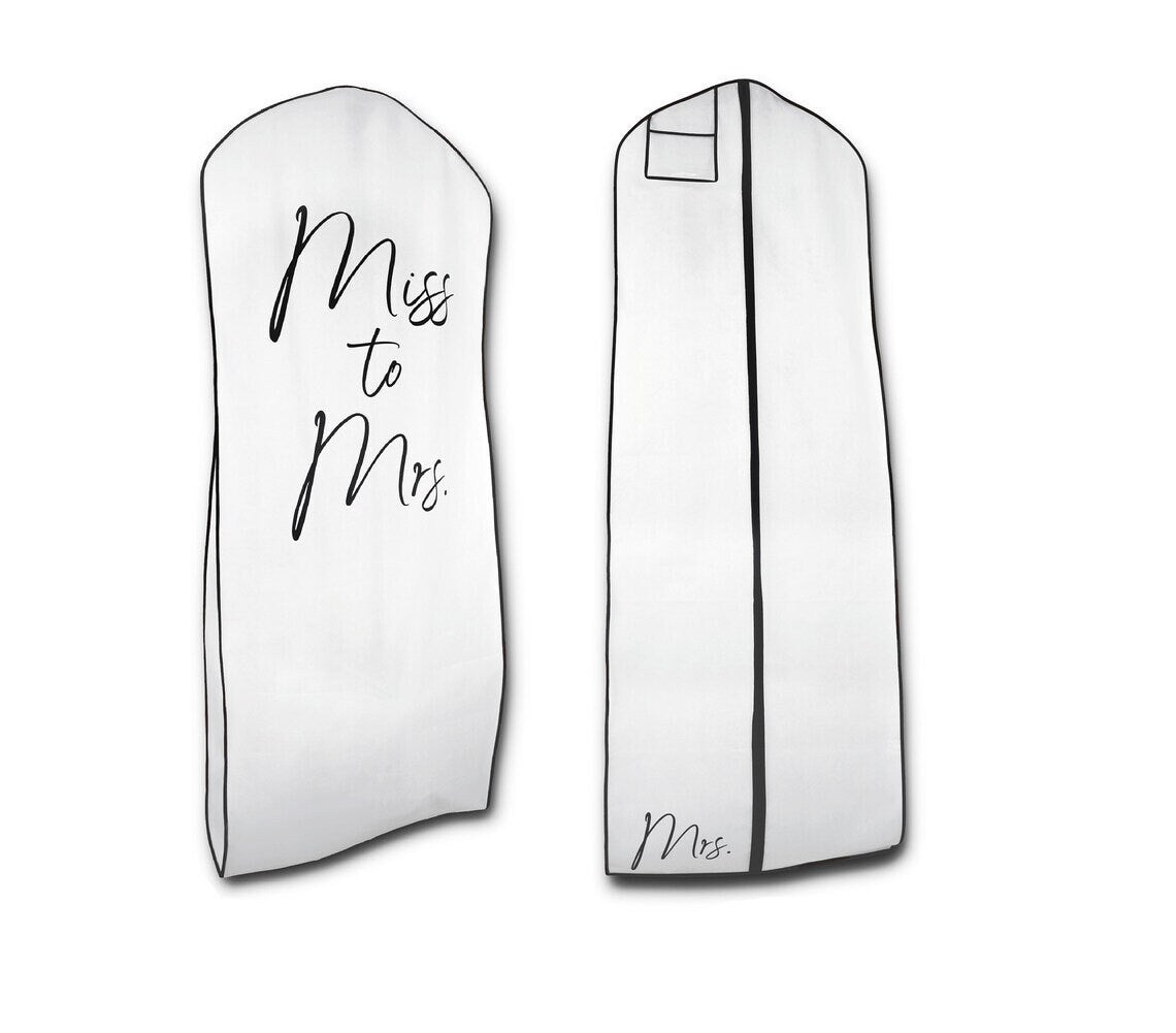 Miss To Mrs White Garment Bag A & M Enterprises Bridal Miss To Mrs White Garment Bag A & M Enterprises Bridal