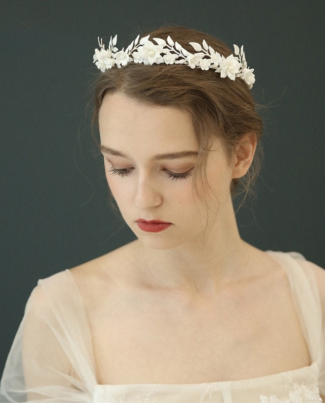 Brides Headbands Rhinestone Floral Leaf Hairbands Wedding  display picture 3