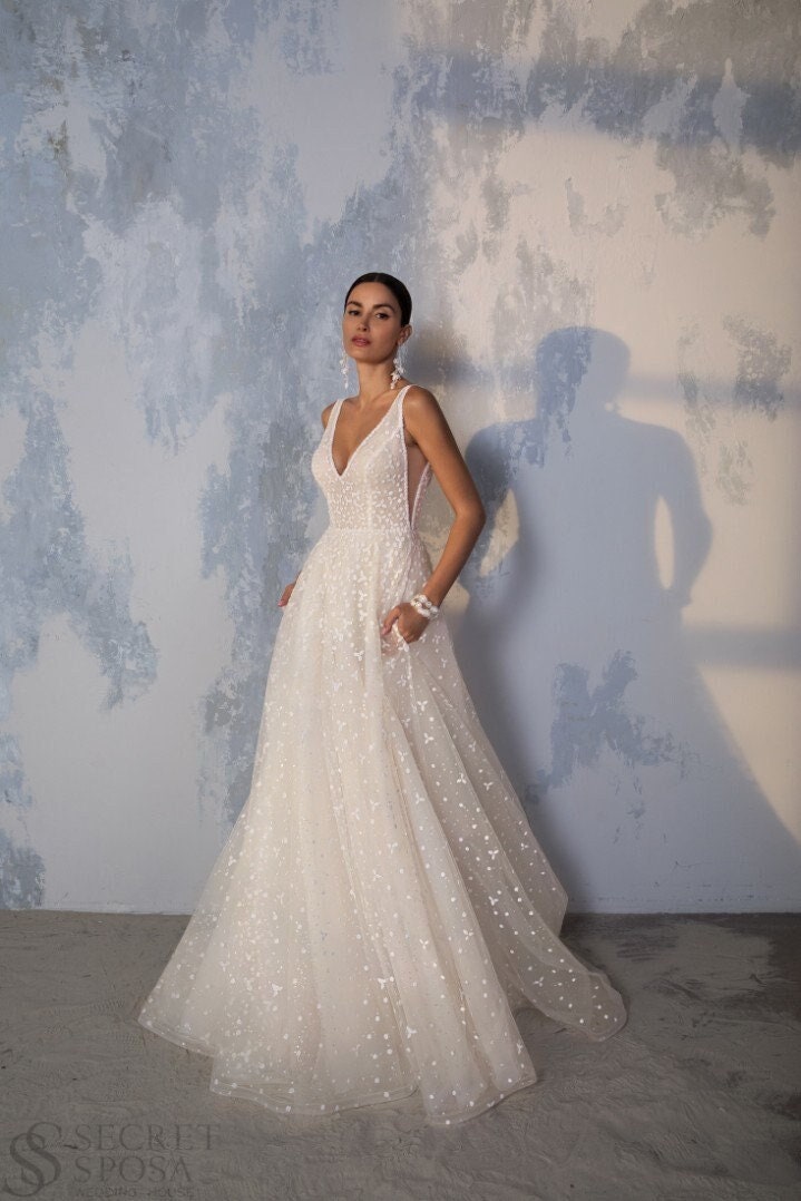 glitter sparkle wedding dress INESSA – A & M Enterprises Bridal