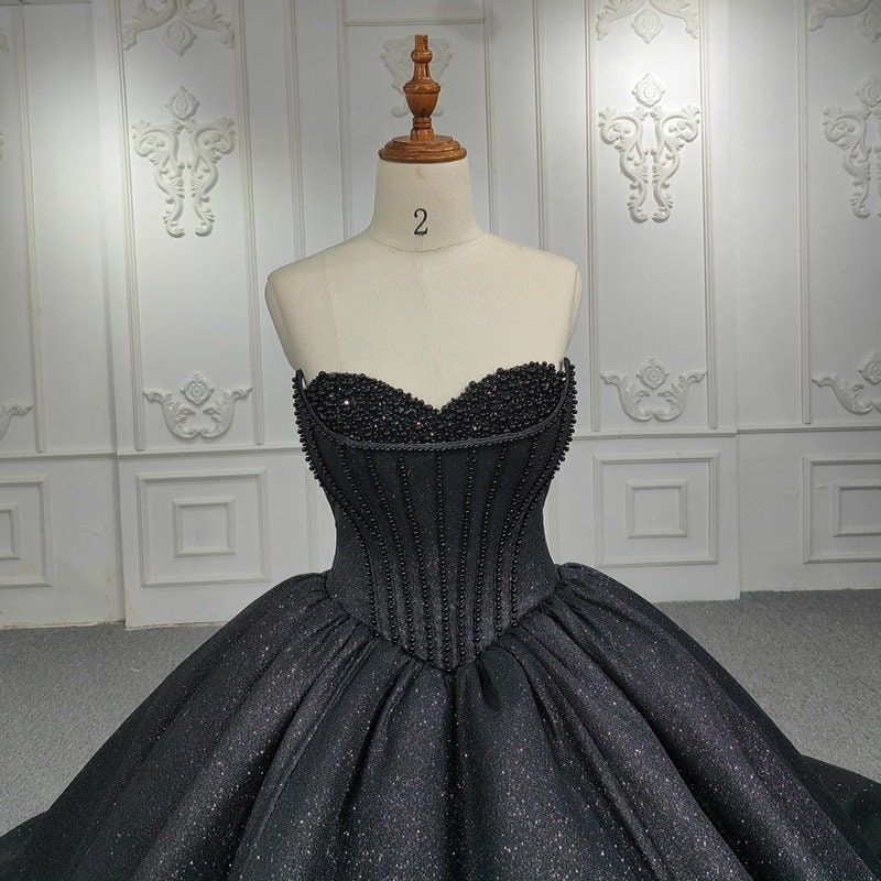 black white and silver bridesmaid dresses Sweetheart Sparkle Black Silver – A & M Enterprises Bridal