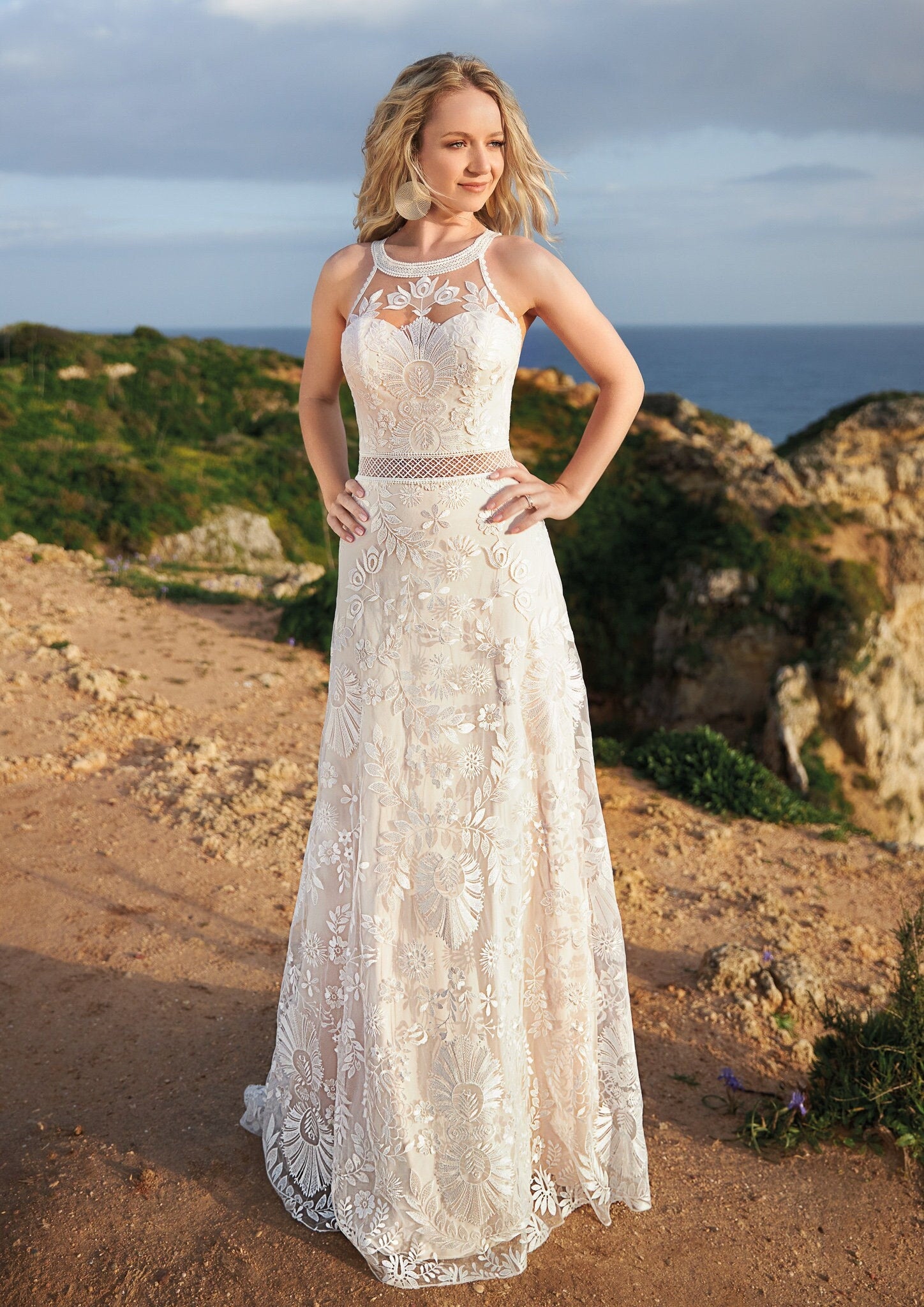 sachin and babi light blue dress Halter Neck Wedding Dresses