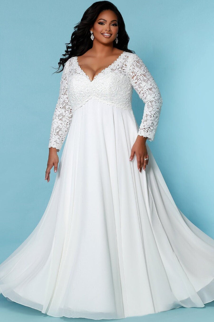 Empire line wedding dress with sleeves best sale