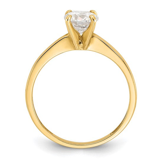 10k Gold 6.5mm CZ Solitaire Promise or Engagement Ring