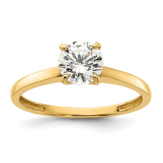 10k Gold 6.5mm CZ Solitaire Promise or Engagement Ring