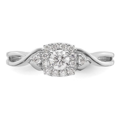 10k or 14k White Gold VS/SI GH, Lab Grown Diamond Engagement Ring