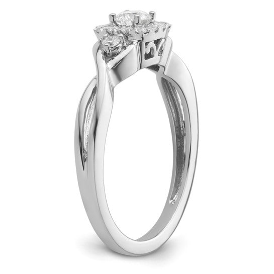 10k or 14k White Gold VS/SI GH, Lab Grown Diamond Engagement Ring