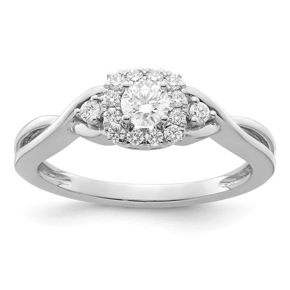 10k or 14k White Gold VS/SI GH, Lab Grown Diamond Engagement Ring