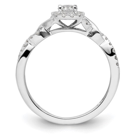 10k or 14k White Gold VS/SI GH, Lab Grown Diamond Twist ByPass Engagement Ring