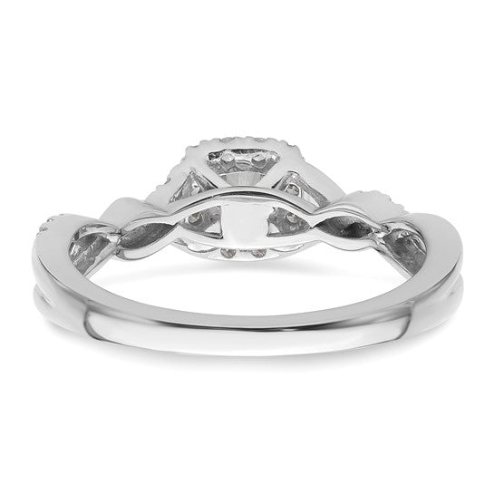 10k or 14k White Gold VS/SI GH, Lab Grown Diamond Twist ByPass Engagement Ring