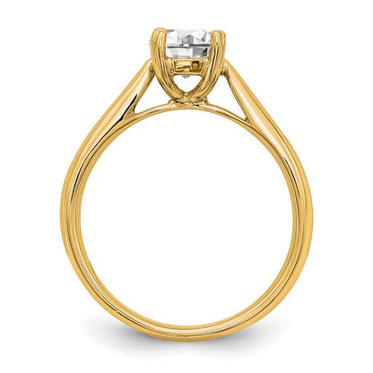 14k Gold 1/2 CT Round VS/SI, D E F Certified Lab Grown Diamond Solitaire Engagement Ring