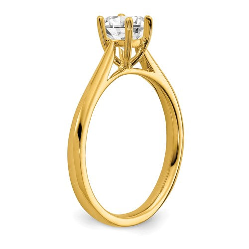 14k Gold 1/2 CT Round VS/SI, D E F Certified Lab Grown Diamond Solitaire Engagement Ring