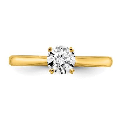 14k Gold 1/2 CT Round VS/SI, D E F Certified Lab Grown Diamond Solitaire Engagement Ring