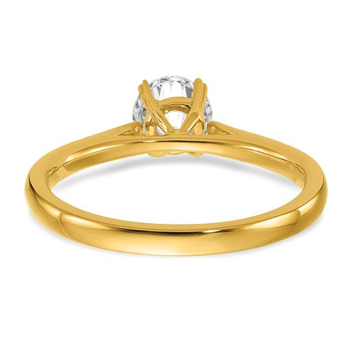 14k Gold 1/2 CT Round VS/SI, D E F Certified Lab Grown Diamond Solitaire Engagement Ring