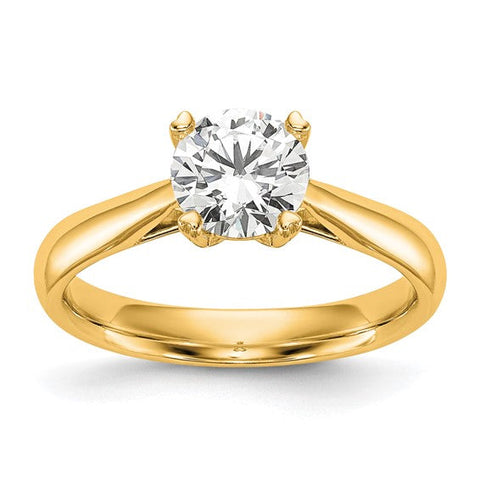 14k Gold 1/2 CT Round VS/SI, D E F Certified Lab Grown Diamond Solitaire Engagement Ring