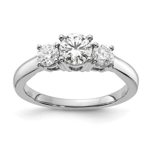 14k Gold Lab Grown Diamond VS/SI GH, 3-Stone 1 1/2 CTW Complete Engagement Ring
