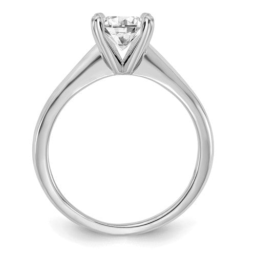 14k White Gold 6.5mm Round 1 CT D E F Pure Light Moissanite Solitaire Engagement Ring