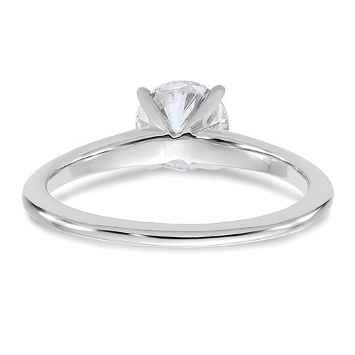 14k White Gold 6.5mm Round 1 CT D E F Pure Light Moissanite Solitaire Engagement Ring