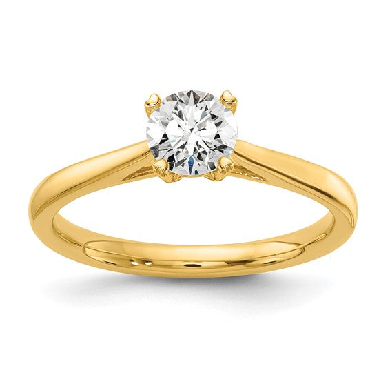 14k Yellow Gold 1/2 Ct Round VS/SI, D E F, True Origin Lab Grown Diamond Solitaire Engagement Ring
