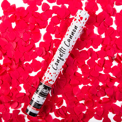 Red Hearts Confetti Cannon