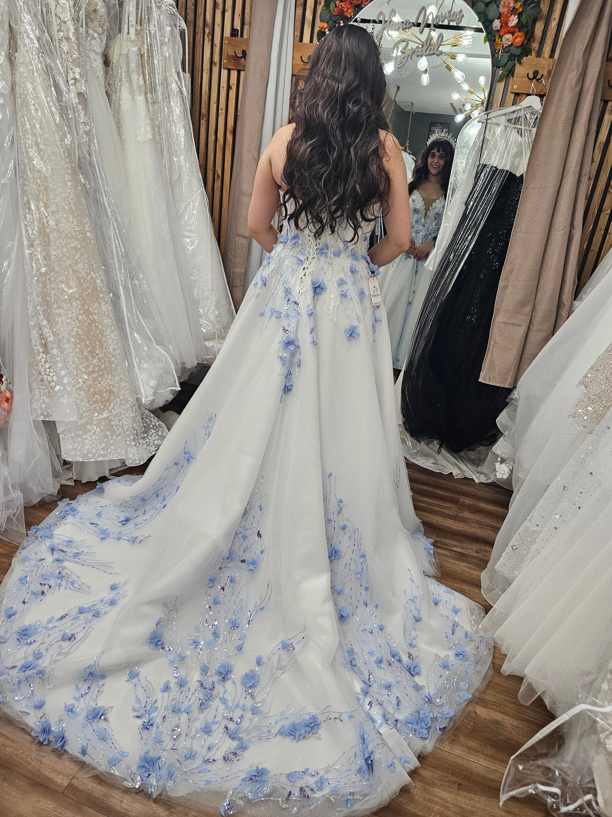 Celeste Wedding Dress – Blue Floral Fantasy Gown by Enchantiva – A & M Enterprises Bridal Celeste Wedding Dress – Blue Floral Fantasy Gown by Enchantiva – A & M Enterprises Bridal