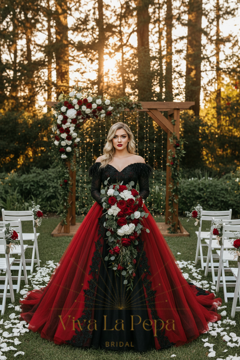 Crimson Raven Gothic Wedding Dress