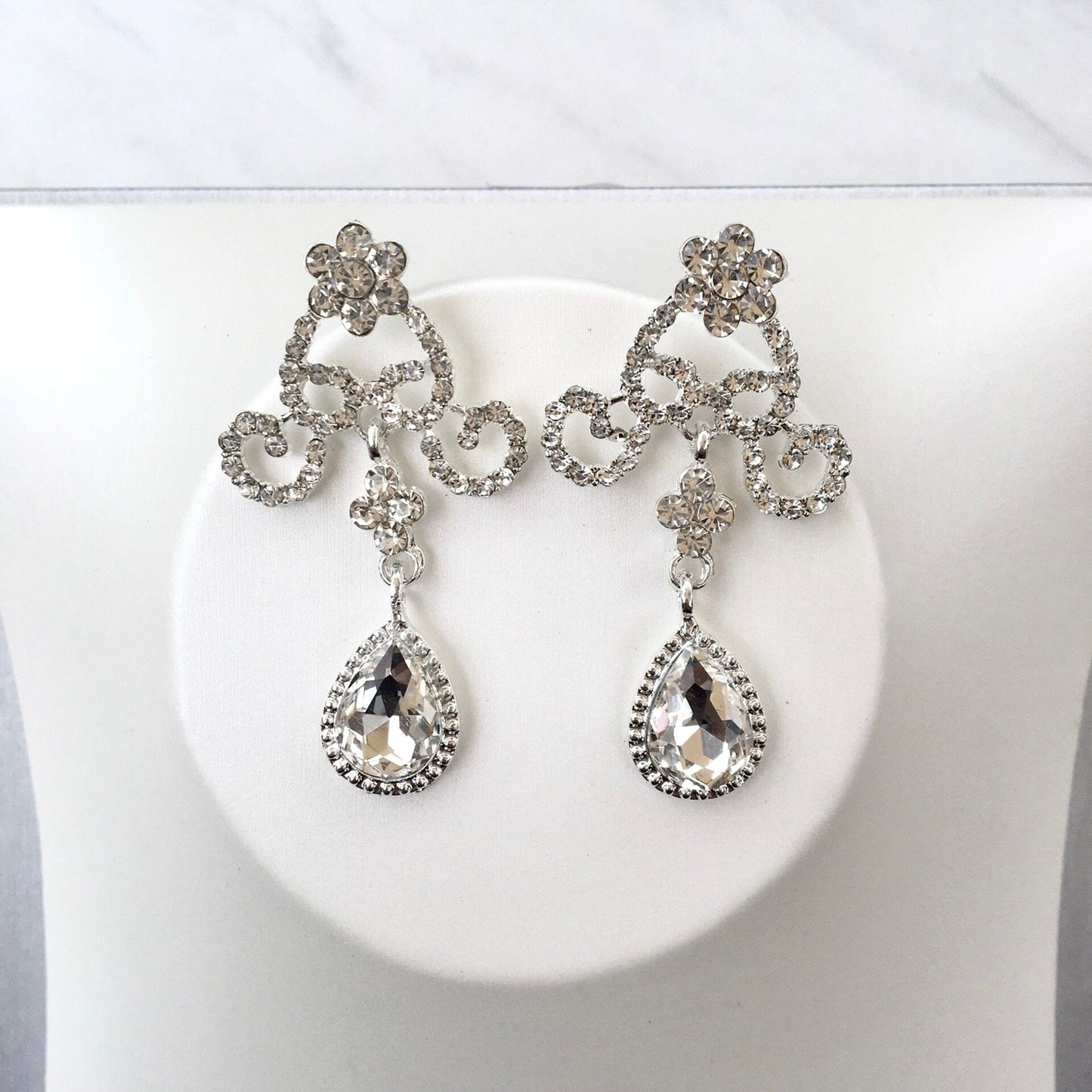 "Alyona" - Silver Cubic Zirconia 3-Piece Bridal Jewelry Set With Tiara