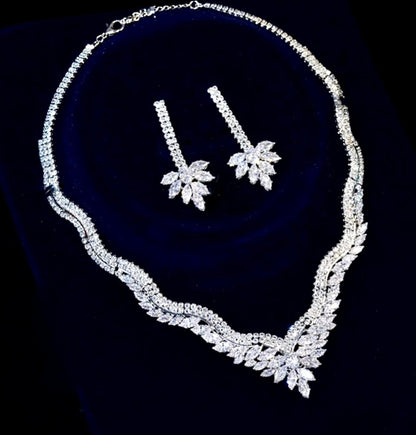 "Adara" - Luxury Cubic Zirconia Three-Piece Bridal Jewelry Set