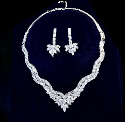 "Adara" - Luxury Cubic Zirconia Three-Piece Bridal Jewelry Set