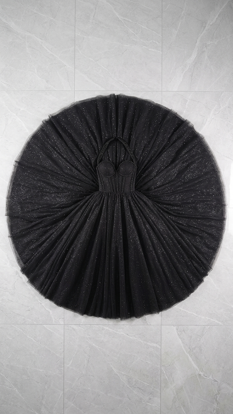 Alternative bridal gown black sparkle