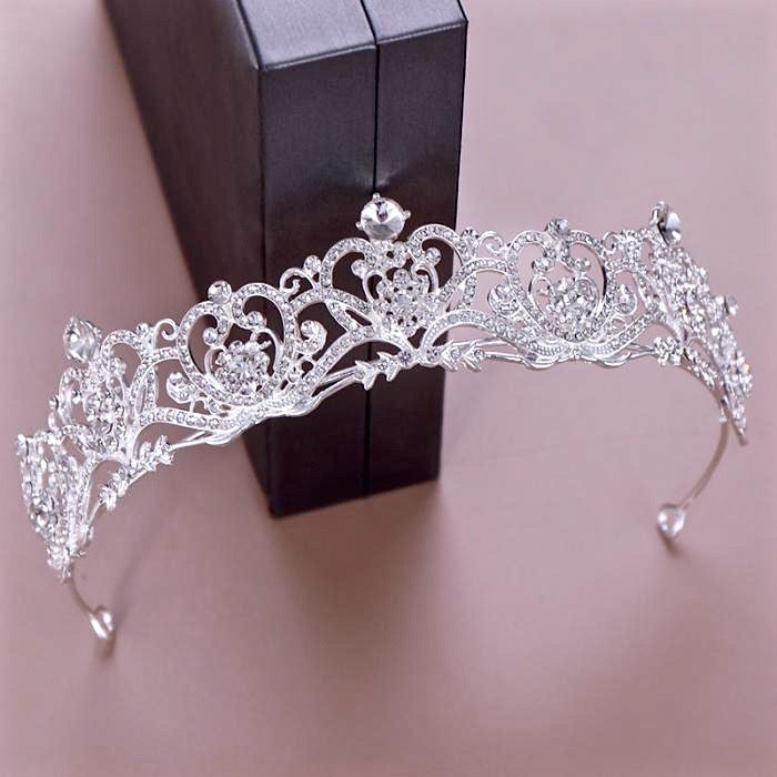 "Alayna" - Rhinestone Bridal Tiara - Available in Rose Gold and Silver