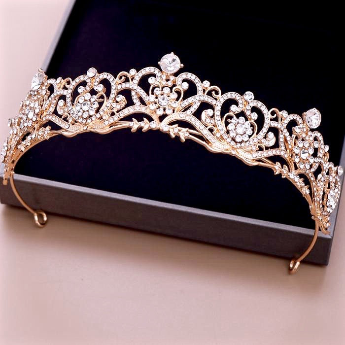 "Alayna" - Rhinestone Bridal Tiara - Available in Rose Gold and Silver