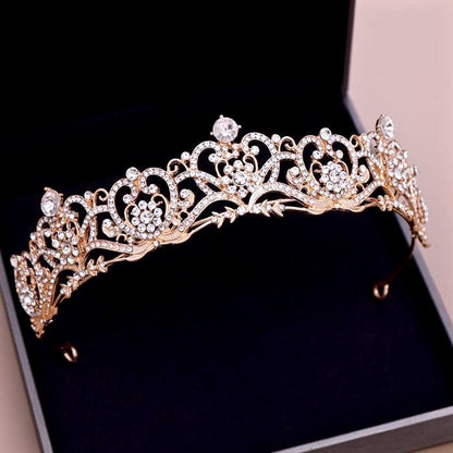 "Alayna" - Rhinestone Bridal Tiara - Available in Rose Gold and Silver