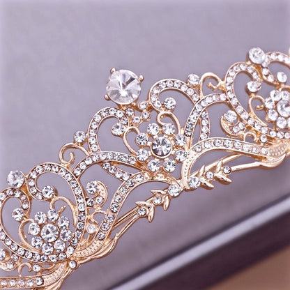 "Alayna" - Rhinestone Bridal Tiara - Available in Rose Gold and Silver