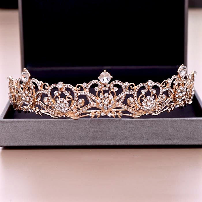 "Alayna" - Rhinestone Bridal Tiara - Available in Rose Gold and Silver