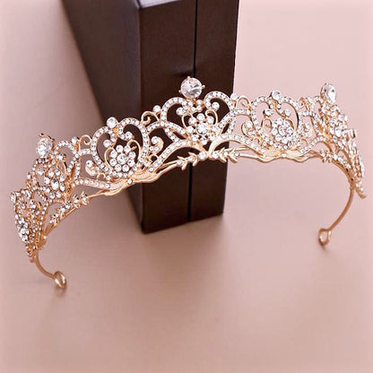 "Alayna" - Rhinestone Bridal Tiara - Available in Rose Gold and Silver