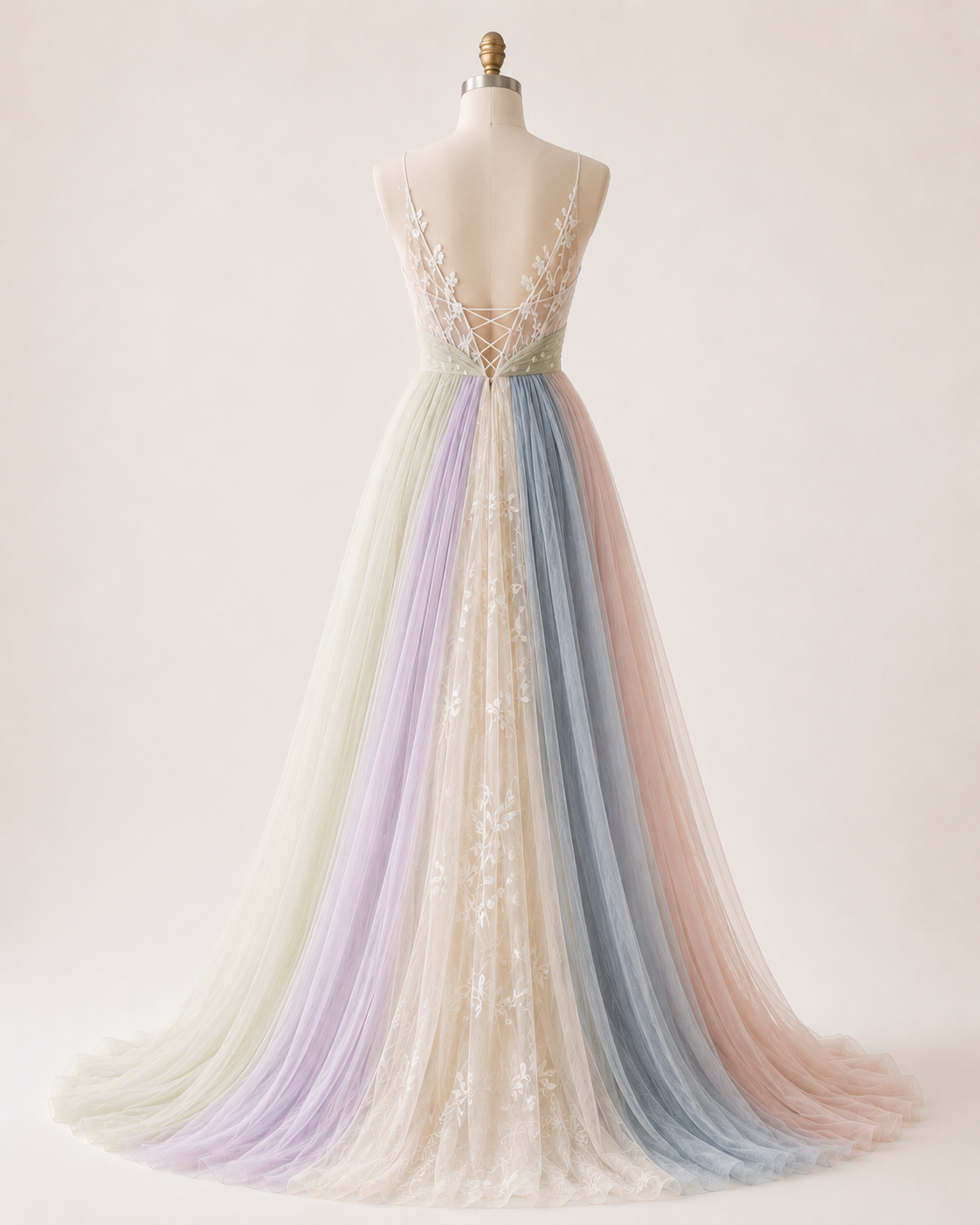 Greer Pastel Rainbow Wedding Dress