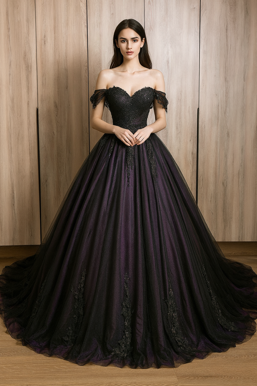 Lysandra Gothic Wedding Dress Black Lace Ball Gown in Green, Purple or Red | Adela Designs A & M Enterprises Bridal Lysandra Gothic Wedding Dress Black Lace Ball Gown in Green, Purple or Red | Adela Designs A & M Enterprises Bridal