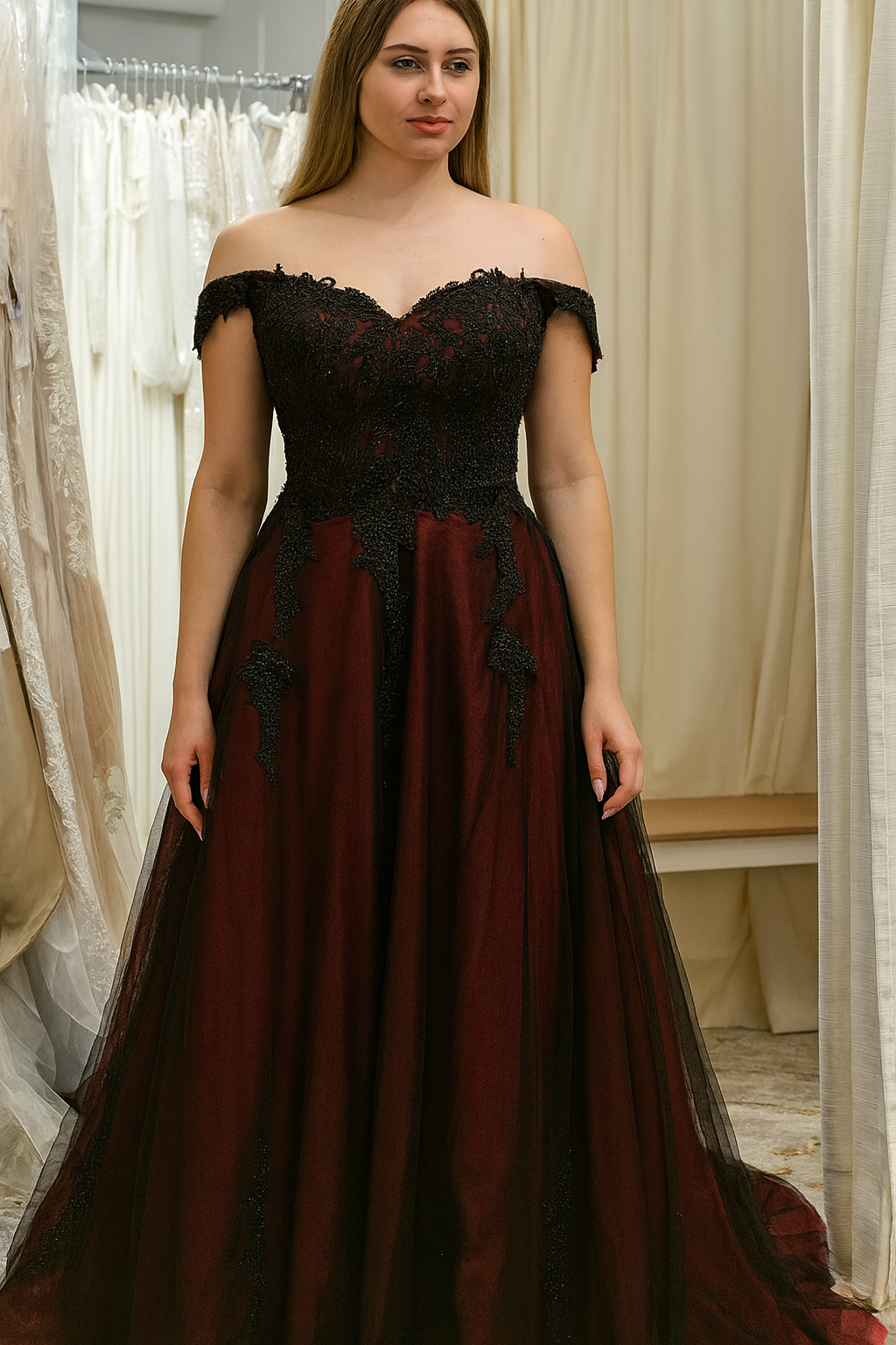 Lysandra Gothic Wedding Dress Black Lace Ball Gown in Green, Purple or Red | Adela Designs A & M Enterprises Bridal Lysandra Gothic Wedding Dress Black Lace Ball Gown in Green, Purple or Red | Adela Designs A & M Enterprises Bridal