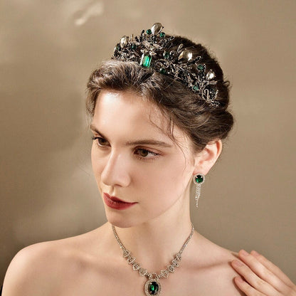 "Arwen" - Victorian Gothic Green Bridal Tiara