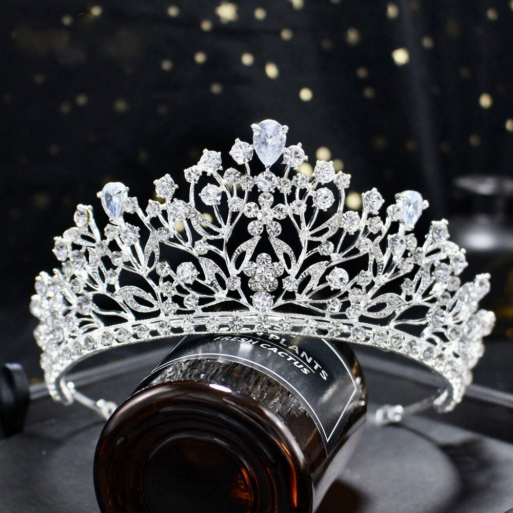 "Ananda" - Cubic Zirconia Bridal Tiara - Available in Silver, Yellow Gold and Rose Gold