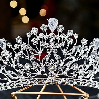 "Ananda" - Cubic Zirconia Bridal Tiara - Available in Silver, Yellow Gold and Rose Gold