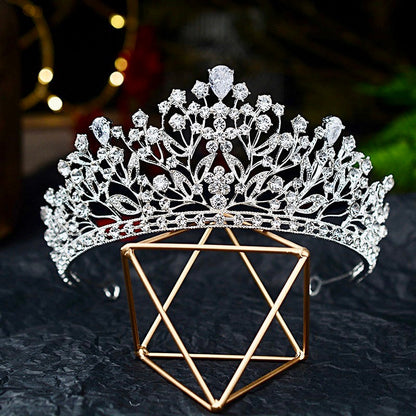 "Ananda" - Cubic Zirconia Bridal Tiara - Available in Silver, Yellow Gold and Rose Gold