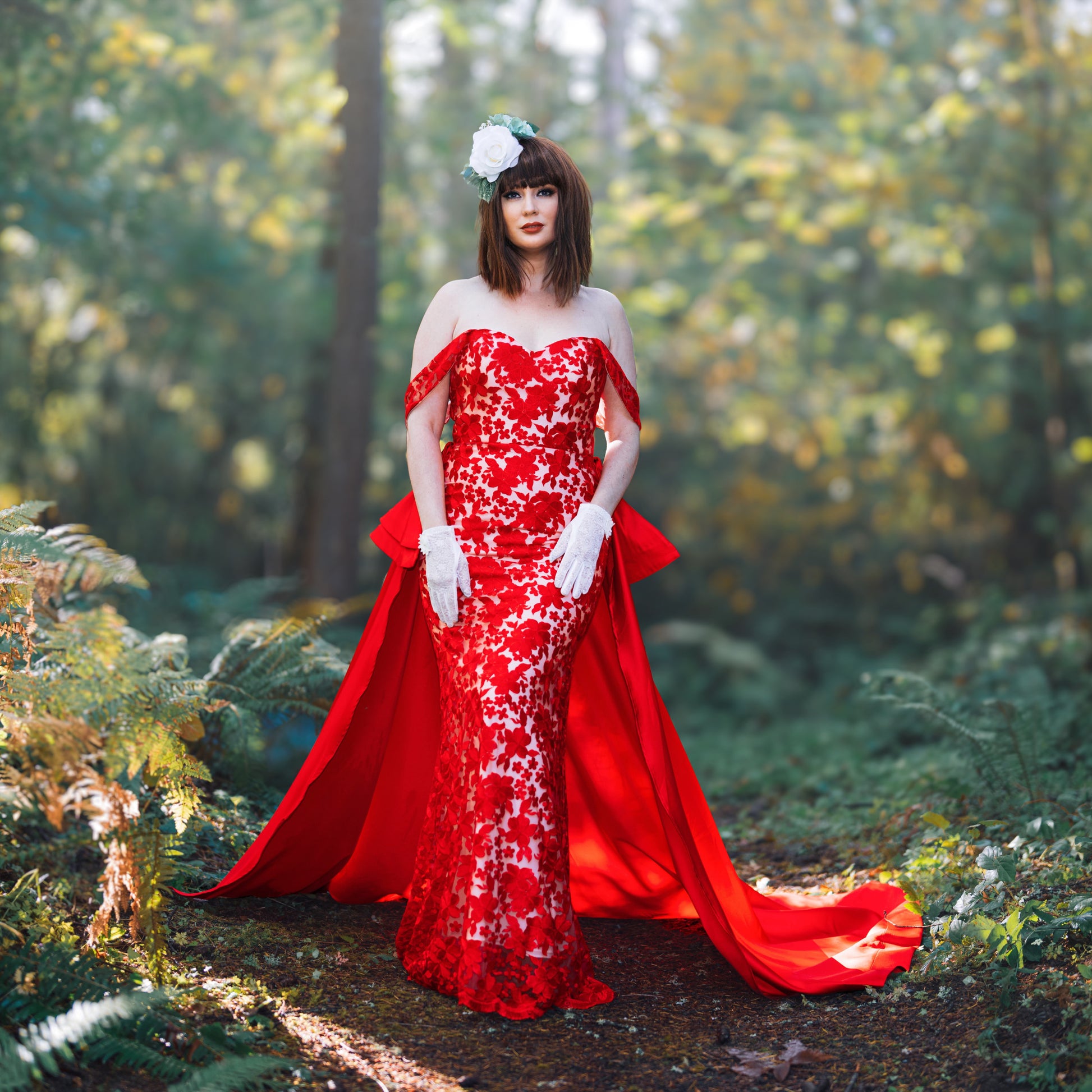 crimson dress Crimson Blossom Size 12 – A & M Enterprises Bridal