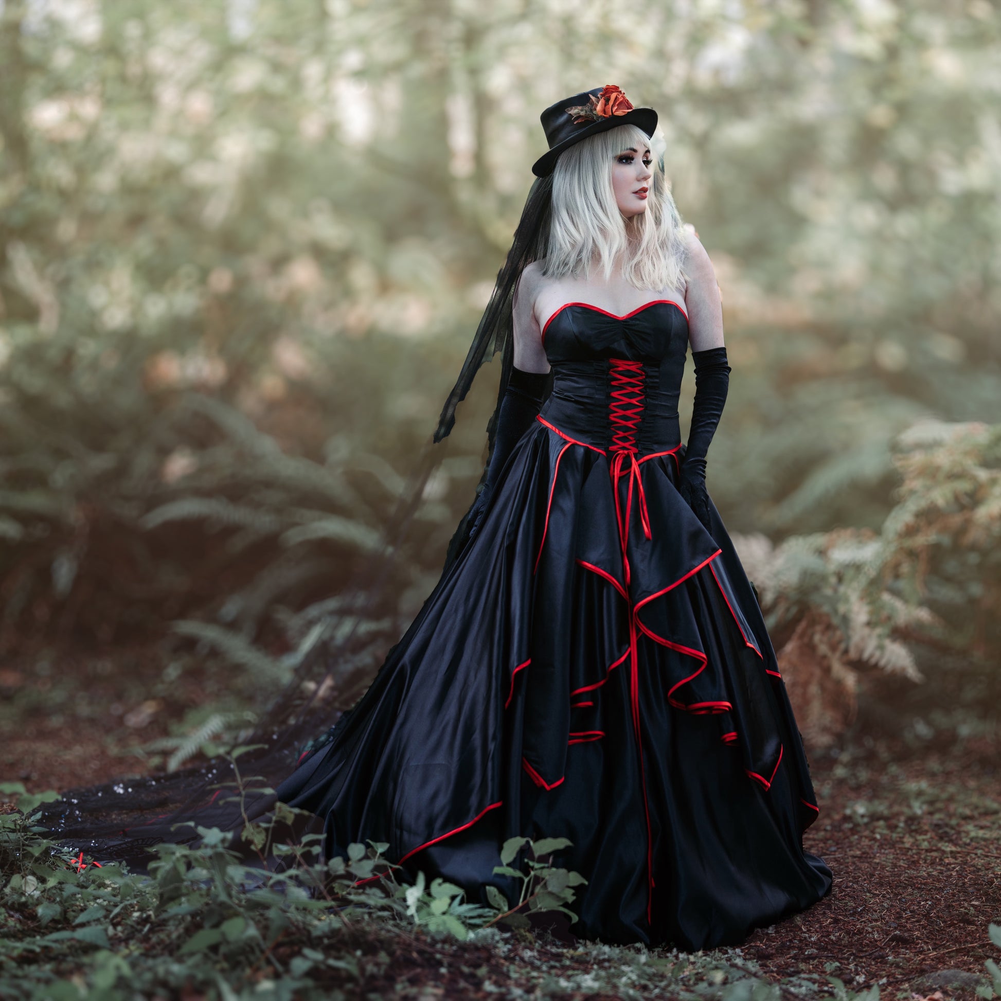 black and red corset wedding dresses Black And Red Corset Prom Dress